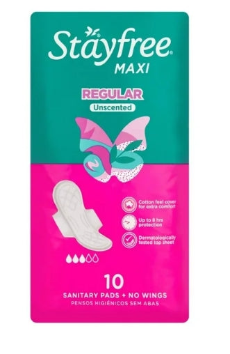 Stayfree Maxi Thick Sanitary Pads Unscented Wings (1x10's)
