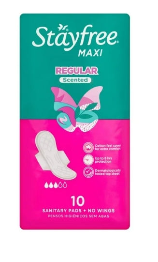 Stayfree Maxi Thick Sanitary Pads Scented Wings 1x10s